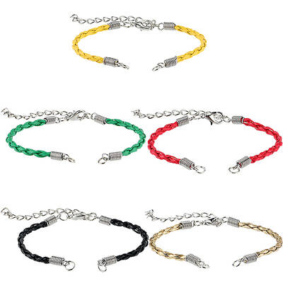 30Pcs Braided PU Leather Cord Bracelet Making