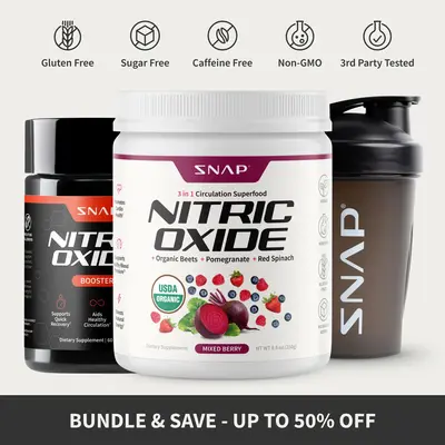 Snap Supplements - Berry Flavor Nitric Oxide Beets + Nitric Oxide Booster 60ct With FREE Shaker (14oz) - Natural Supplement B...