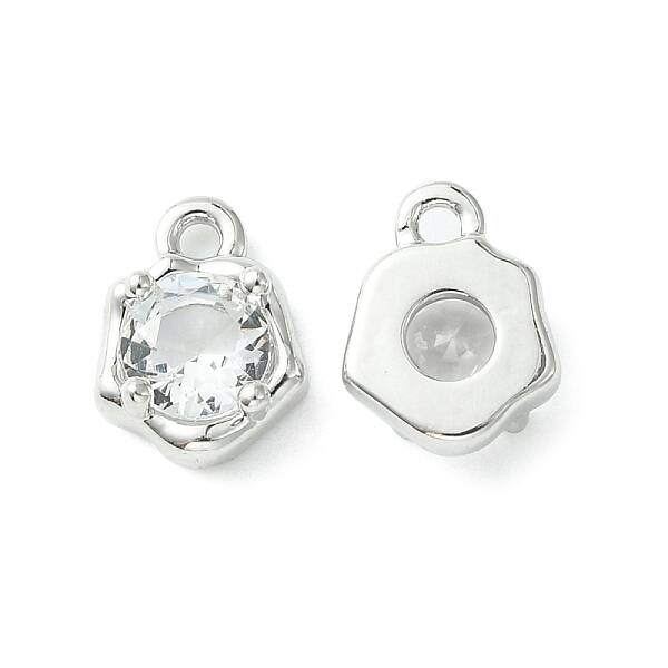 Brass Micro Pave Cubic Zirconia Charms
