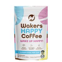 Wakers HAPPY Coffee is Made in The USA Supports Focus Improves Mental Clarity Metabolism Anti-Aging  Plant-Based Wellnes