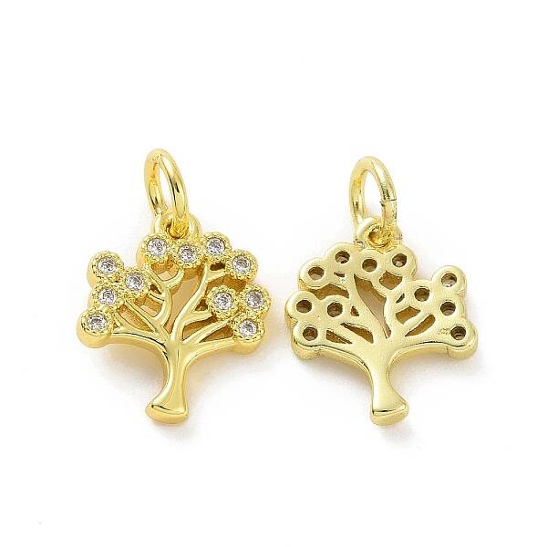 Brass Micro Pave Cubic Zirconia Charms