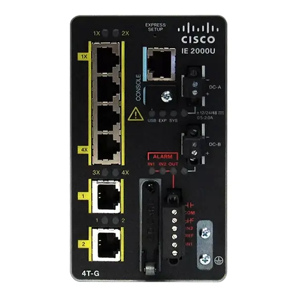 Cisco IE-2000U-4T-G | Industrial Ethernet IE 2000U Series 4 x FE DownLinks Ports 10/100Base-TX + 2 x GE SFP Uplinks Ports Lay...