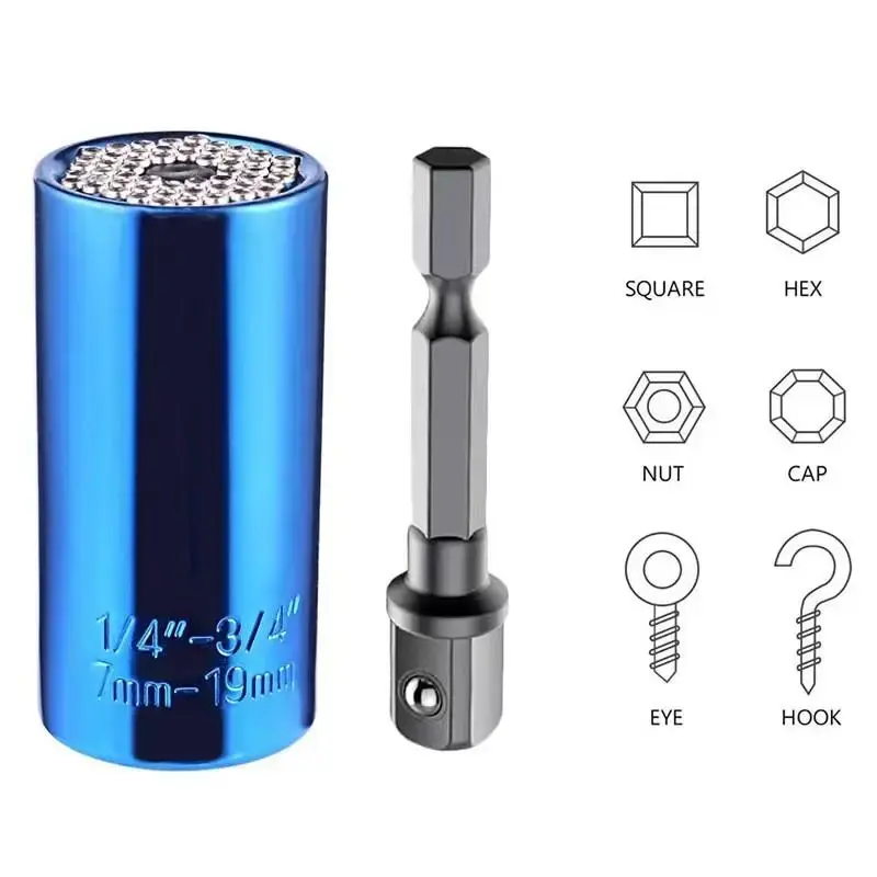 Universal Multifunctional Socket, 7-19mm Ratchet Magic Socket Head, Car Accessories, Hand Tools