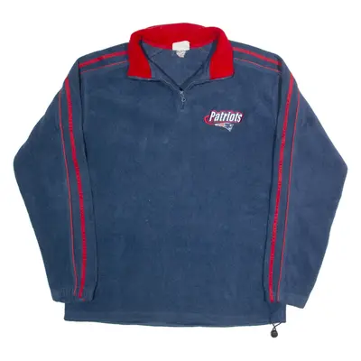 NFL New England Patriots USA Mens Fleece Blue 1/4 Zip 90s M