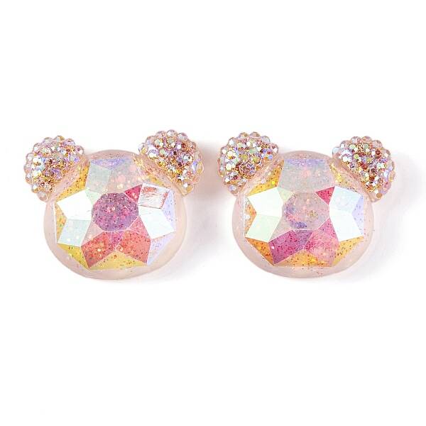 Transparent Epoxy Resin Bear Head Decoden Cabochons