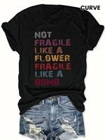 Women's Letter Print Round Neck Tee, Fashion Casual Crew Neck T-Shirt for Daily Holiday Vacation Outdoor Wear, Ladies Clothes...