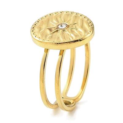 Ion Plating(IP) 304 Stainless Steel Open Cuff Ring for Women
