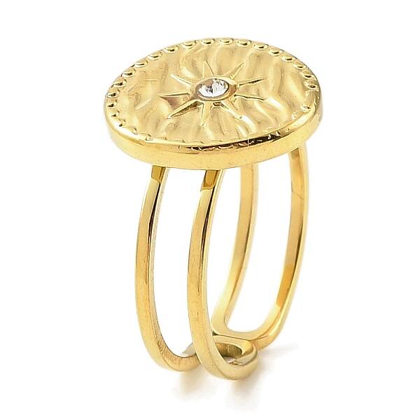 Ion Plating(IP) 304 Stainless Steel Open Cuff Ring for Women
