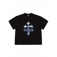 Y2K Retro Fashion English Pattern Printing Men's High quality Cotton Trend Street Casual T-shirt