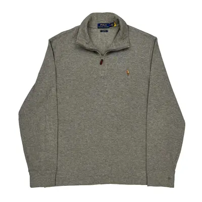 Ralph Lauren 1/4 Zip - Medium Grey Cotton