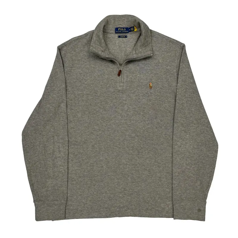 Ralph Lauren 1/4 Zip - Medium Grey Cotton