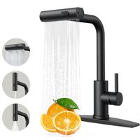 FORIOUS Waterfall Kitchen Faucet with Pull Down Sprayer 1 or 3 Hole Single Handle Stainless Steel Black Commercial Modern Kit...