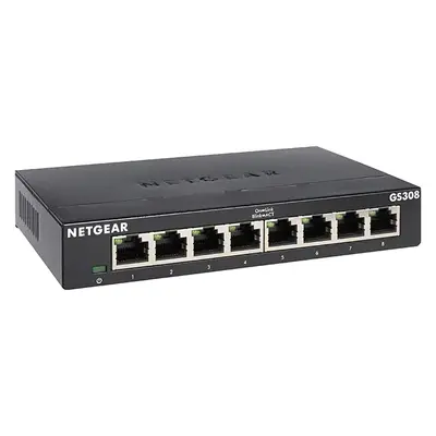 Netgear GS308-100PES | 300 Series GS308 8 x RJ-45 Ports 10/100/1000Base-T Unmanaged Gigabit Ethernet Network Switch