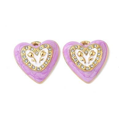 304 Stainless Steel Rhinestone Pendants