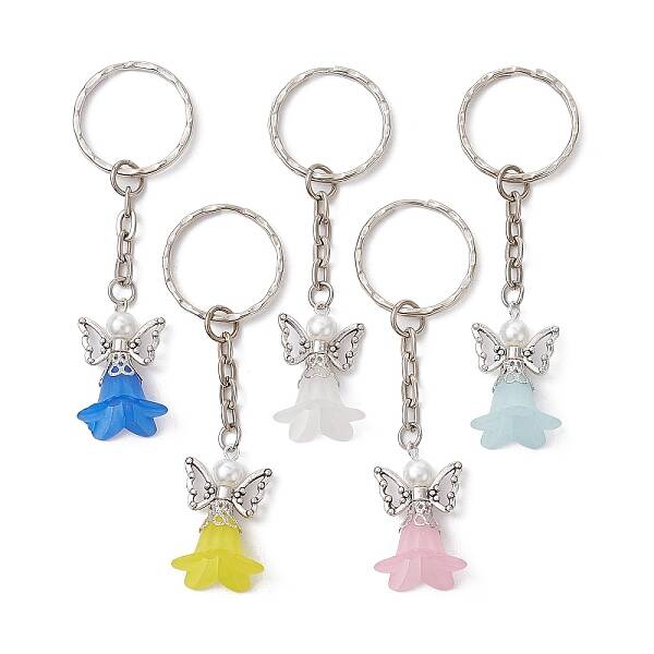 Angel Acrylic & Alloy Pendant Keychain