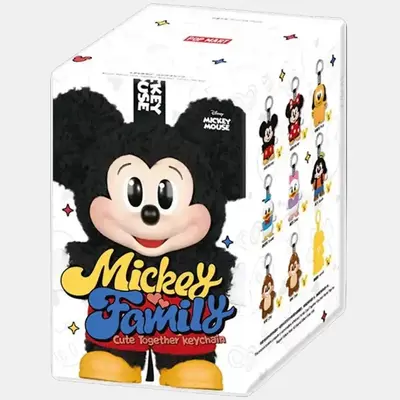 POPMART Mickey Family Cute Together Keychain Series Figures Collectible Box Set Tiny Body Cuddly Charm Reimagined Characters