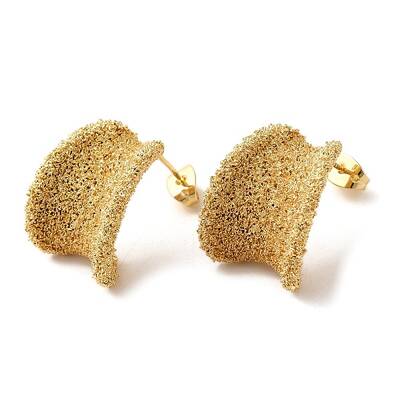 Real 18K Gold Plated Brass Stud Earrings