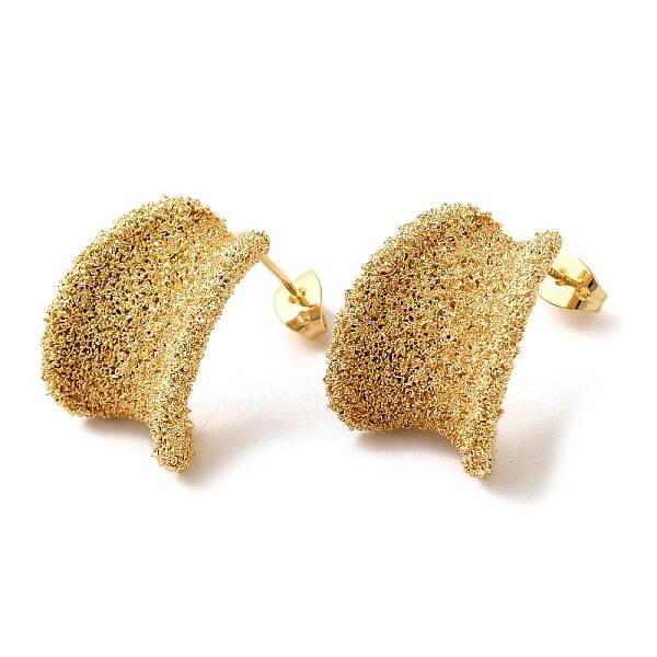 Real 18K Gold Plated Brass Stud Earrings