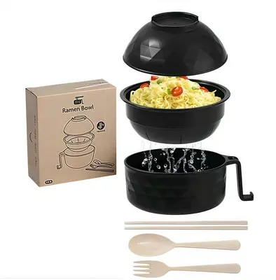 Arthink Microwave Ramen Bowl Set with Chopsticks and Spoon, 1200ml BPA-Free Dishwasher Safe Kitchenware for Instant Noodles, ...