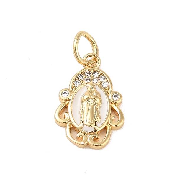 Brass Micro Pave Clear Cubic Zirconia Pendants