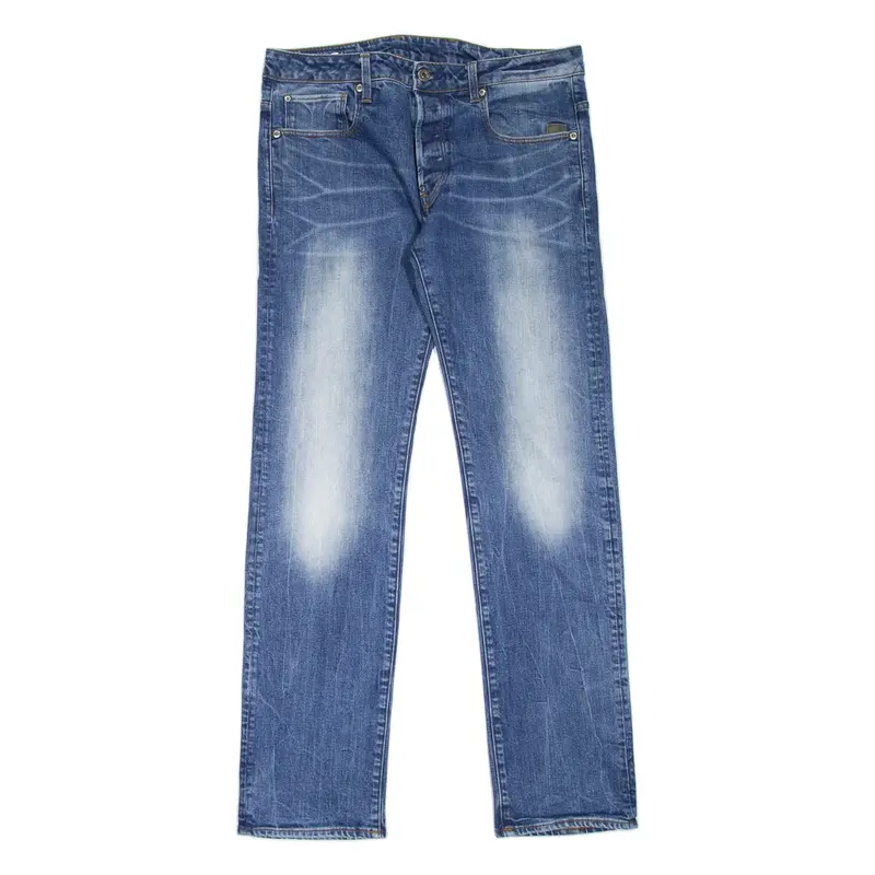 G-STAR Mens Jeans Blue Regular Straight Stone Wash W32 L34