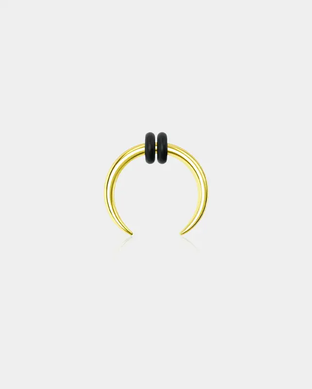 8-16G Cresent Horseshoe Septum Ring - Gold / 8G/3.0mm / 10mm