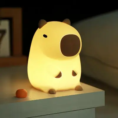 Cartoon Capybara Design Night Light， USB Rechargeable Animal Shaped Night Light, Portable Touch Control Light For Bedroom, ...