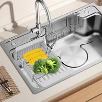 Easy Clean Stainless Steel Retractable Dish Drying Rack, Adjustable Orangizer Expandable, Storage Organizer,Over Sink Drainer...