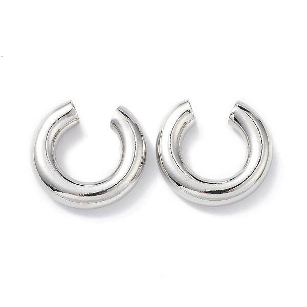 Rack Plating Brass Ring Cuff Earrings for Women