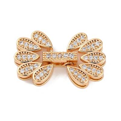 Brass Micro Pave Clear Cubic Zirconia Fold Over Clasps