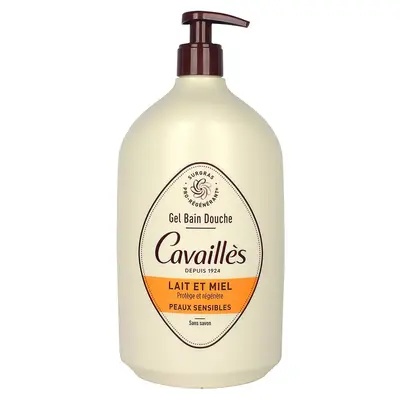Cavaillès Shower Gel - Milk and Honey - Sensitive Skin 1 L