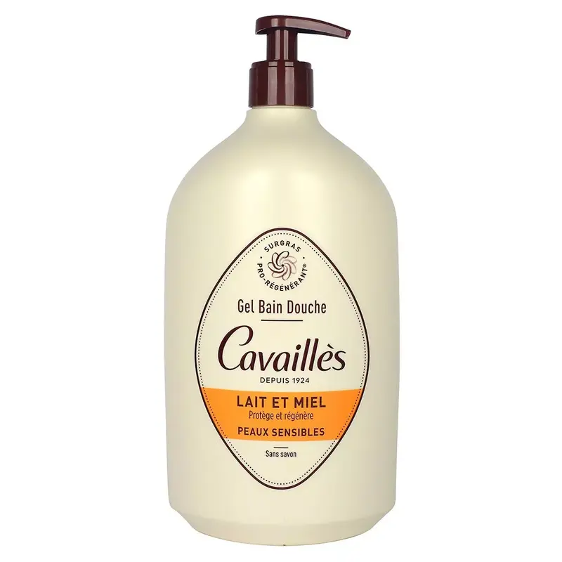 Cavaillès Shower Gel - Milk and Honey - Sensitive Skin 1 L