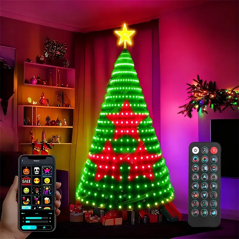 Hoodink Smart Christmas Tree Lights, Treeless with Remote and APP Control, RGB Color-Changing Light String with 400 LEDs, 11 ...