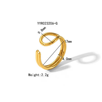 Stylish Stainless Steel Cuff Ring for Women's Summer Accessories