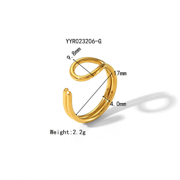 Stylish Stainless Steel Cuff Ring for Women's Summer Accessories