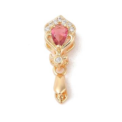 Golden Brass Micro Pave Clear Cubic Zirconia Ice Pick Pinch Bails
