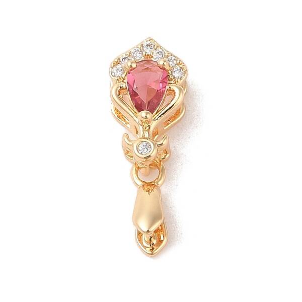 Golden Brass Micro Pave Clear Cubic Zirconia Ice Pick Pinch Bails
