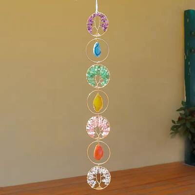 Tree of Life Natural Gemstone Chips & Agate Pendant Decorations