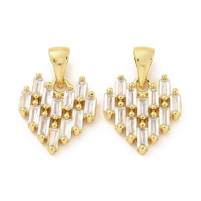 Brass Micro Pave Clear Cubic Zirconia Pendants