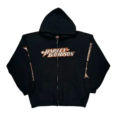 Emerald City Harley Davidson Graphic Hoodie - XL Black Cotton Blend