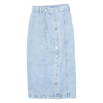 Womens Straight Skirt Blue Long Denim XS