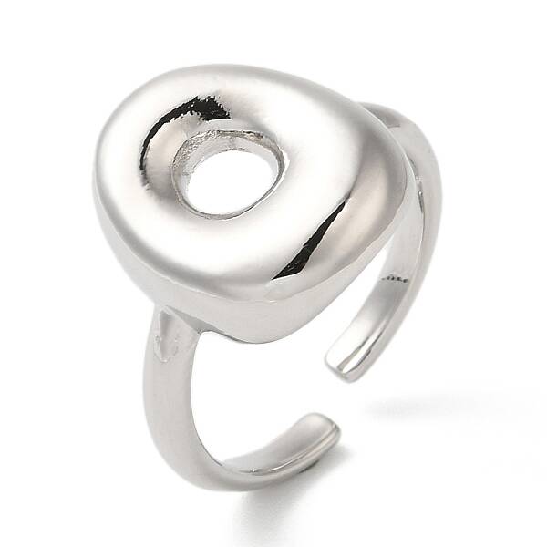 Initials Brass Open Cuff Ring for Women