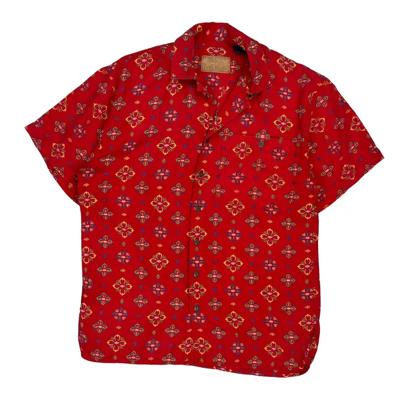 Unbranded Hawaiian Shirt - Small Red Viscose