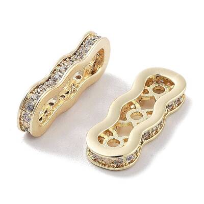 Brass Micro Pave Clear Cubic Zirconia Multi-Strands Links