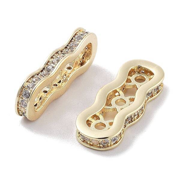 Brass Micro Pave Clear Cubic Zirconia Multi-Strands Links
