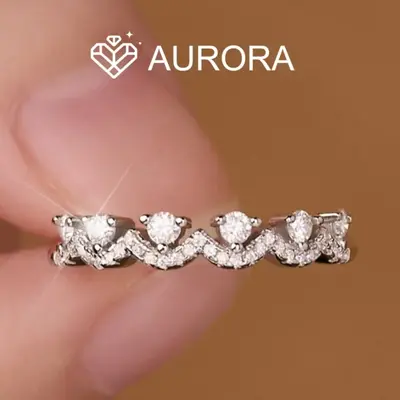 【#41 Bridal band 】Moissanite Stackable band ring enhancer ring band with 925 sterling Silver Engagement Daily Birthday RI...