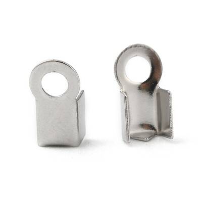 Tarnish Resistant 304 Stainless Steel Fold Over Crimp Cord Ends