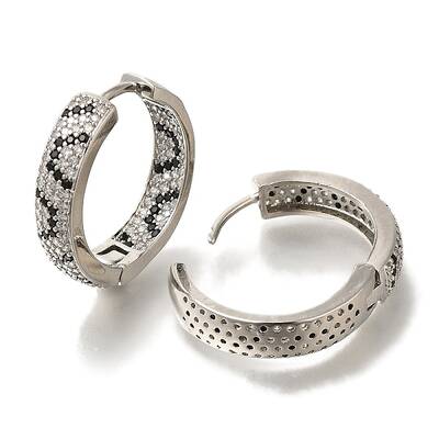 Rack Plating Brass Micro Pave Cubic Zirconia Hoop Earrings