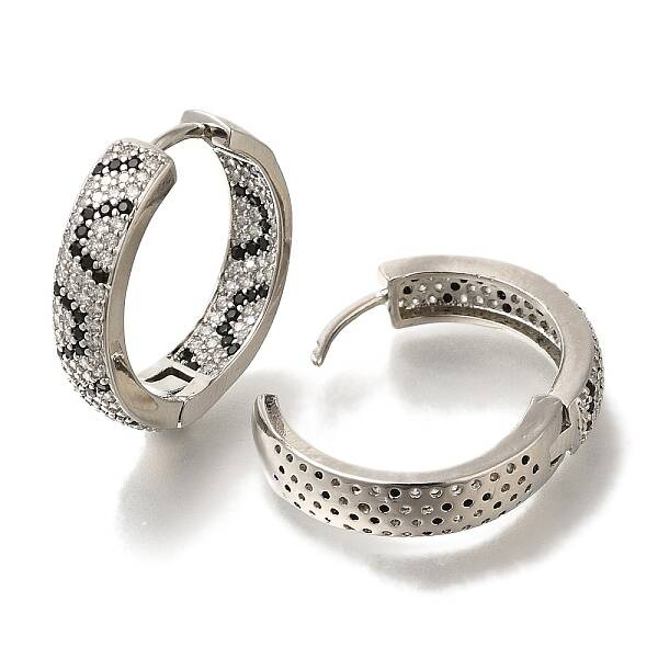 Rack Plating Brass Micro Pave Cubic Zirconia Hoop Earrings