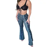 Forbidden Pants Women's Boho Elastic High Waist Flared Leg Pants, S to 2XL, Daily Outfits for Spring & Fall, Comfortable Fit ...